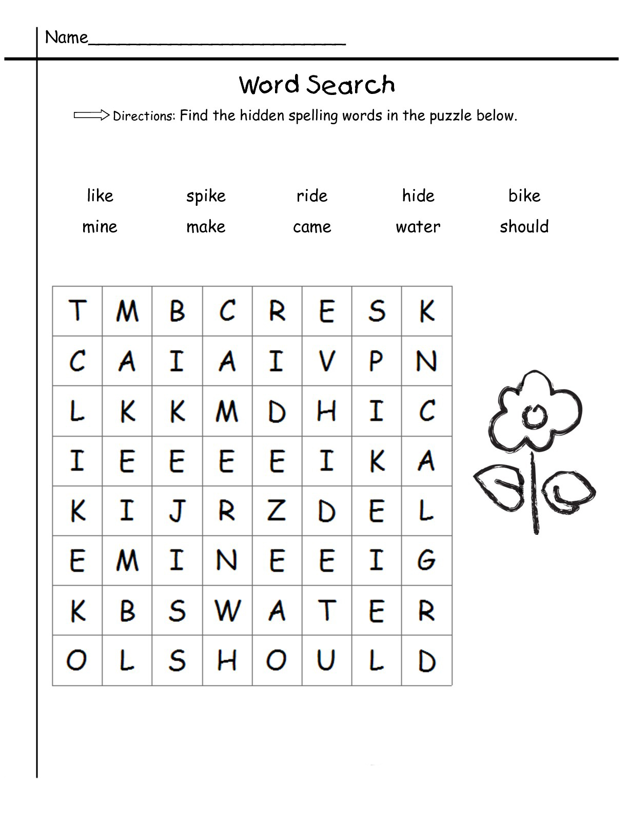 first-grade-word-search-printable