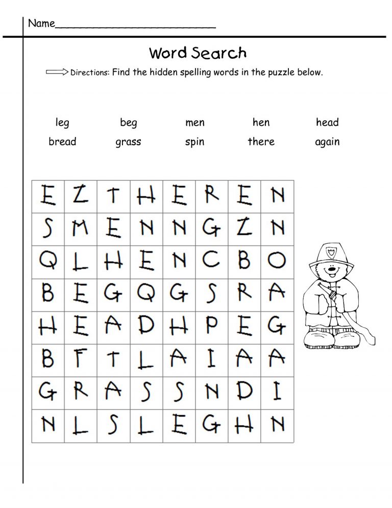 1st Grade Word Search - Best Coloring Pages For Kids