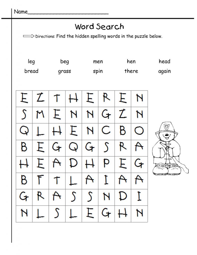 1st Grade Word Search Best Coloring Pages For Kids