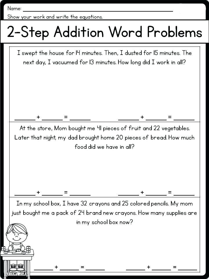 Math Worksheets Story Problems For 2nd Grade