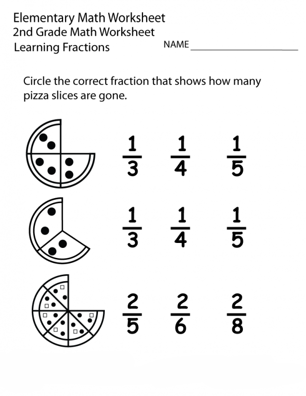 Free Printable Math Worksheets 2nd Grade Fractions