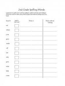 2nd Grade Spelling Worksheets - Best Coloring Pages For Kids