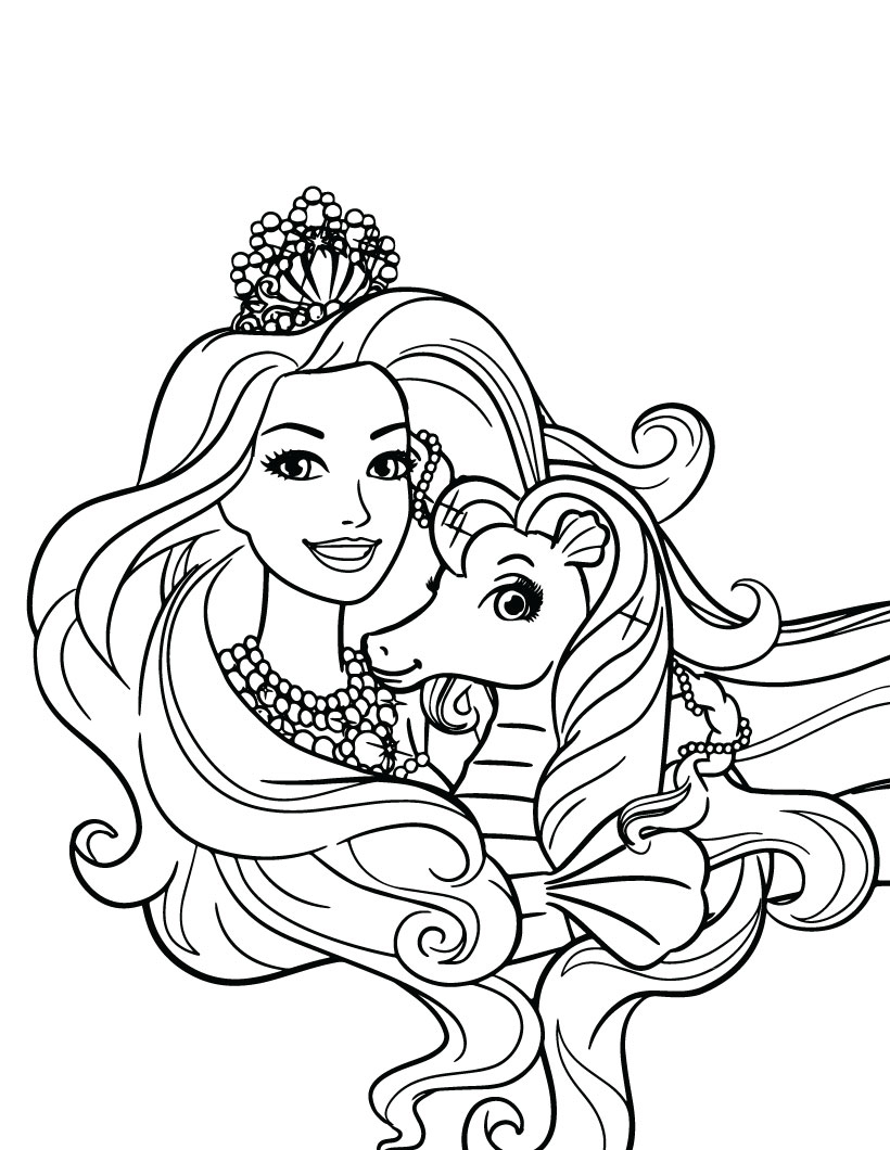 barbie doll princess coloring pages