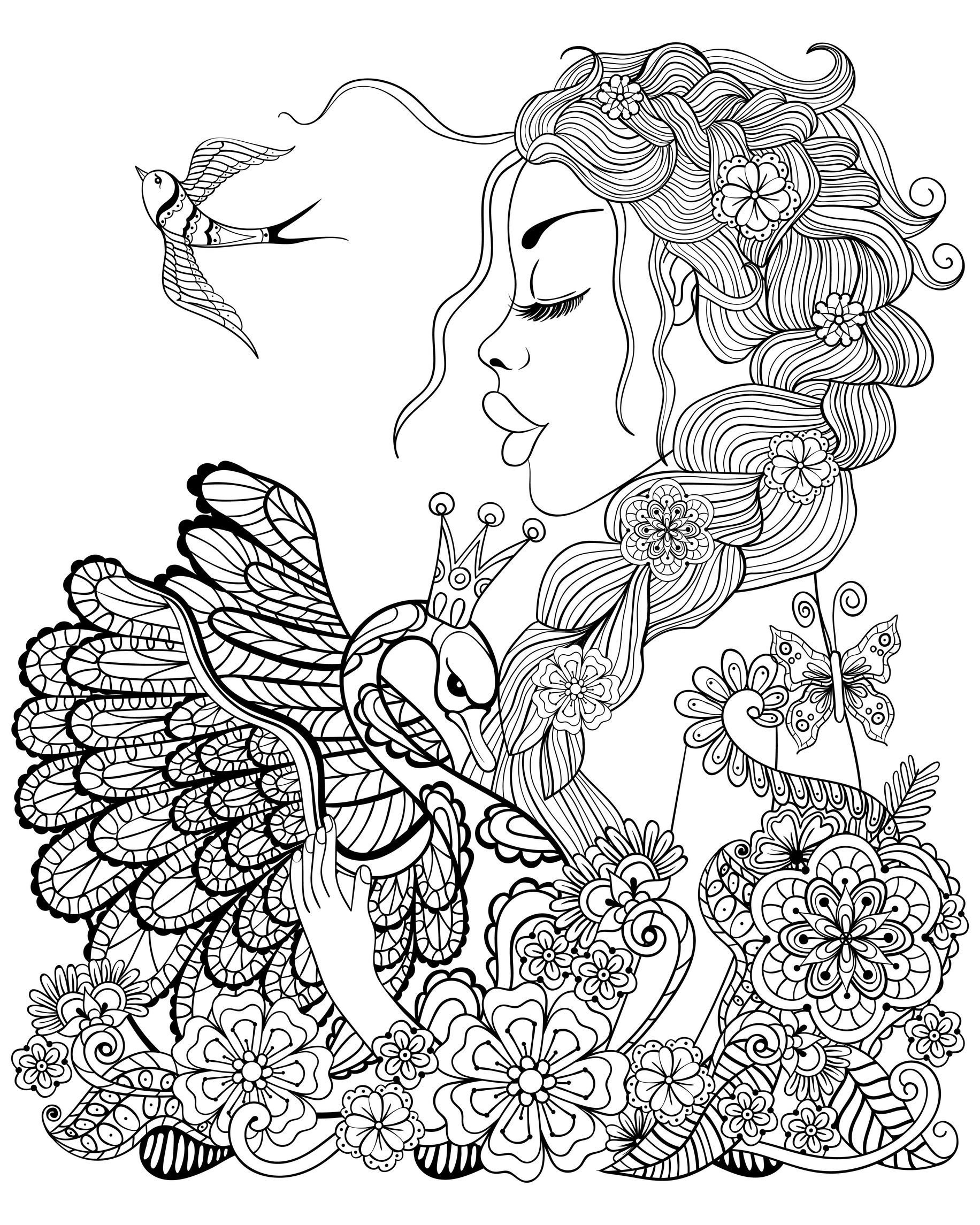 adult coloring pages girl