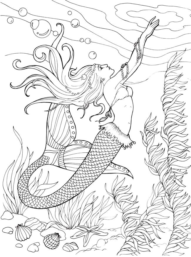 Mermaid Coloring Pages for Adults - Best Coloring Pages  