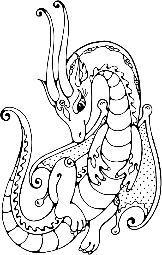 cute dragon coloring pages for adults