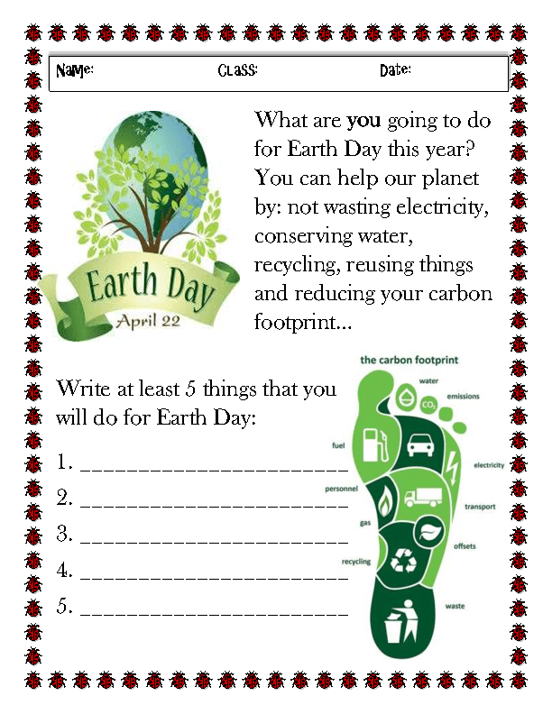 Free Printable Activities For Earth Day