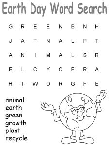 Earth Day Word Search - Best Coloring Pages For Kids