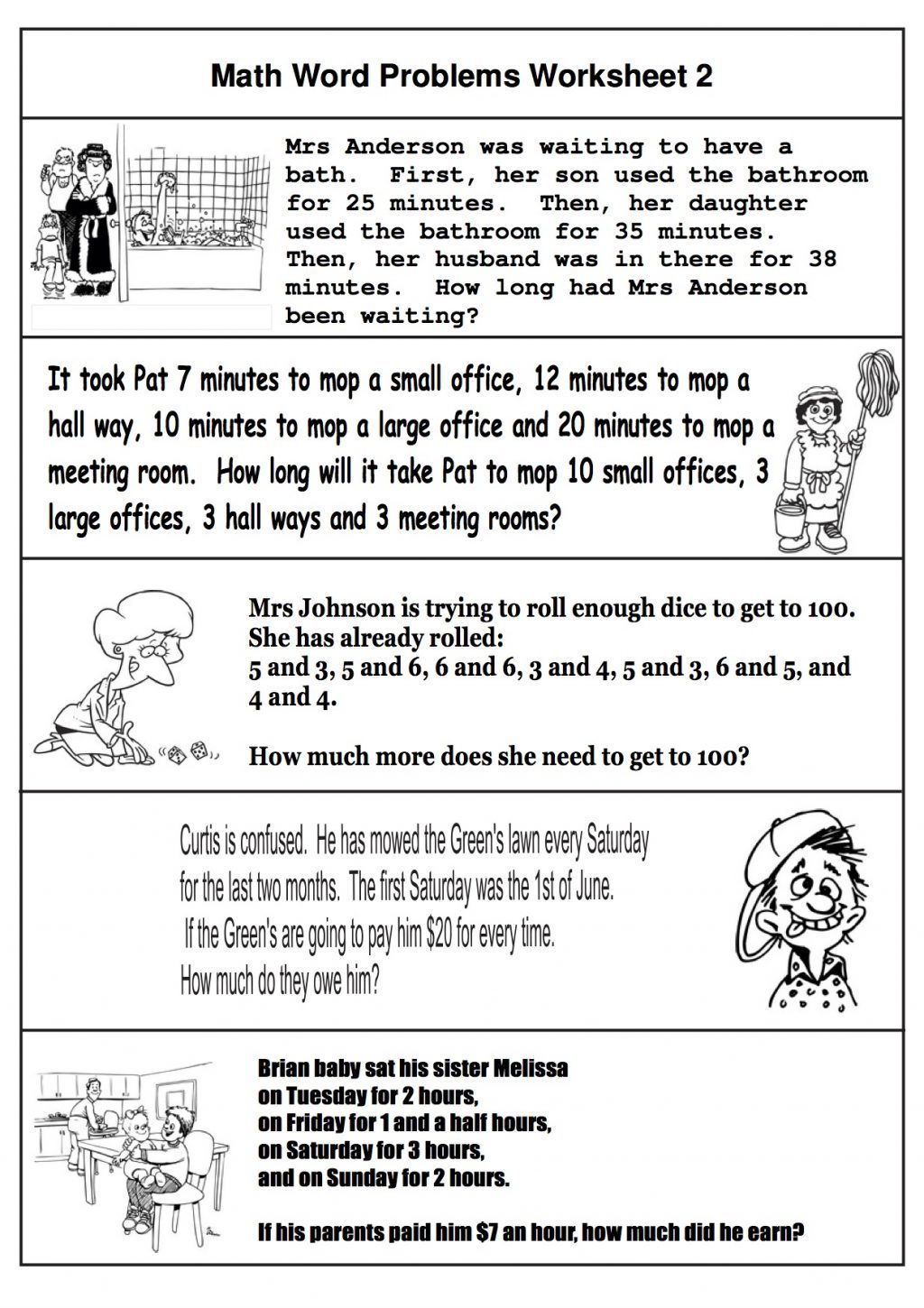 Free Printable Math Word Problems Worksheets For 2nd Grade