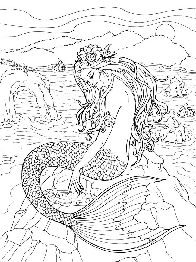 Mermaid Coloring Pages For Adults Best Coloring Pages For Kids