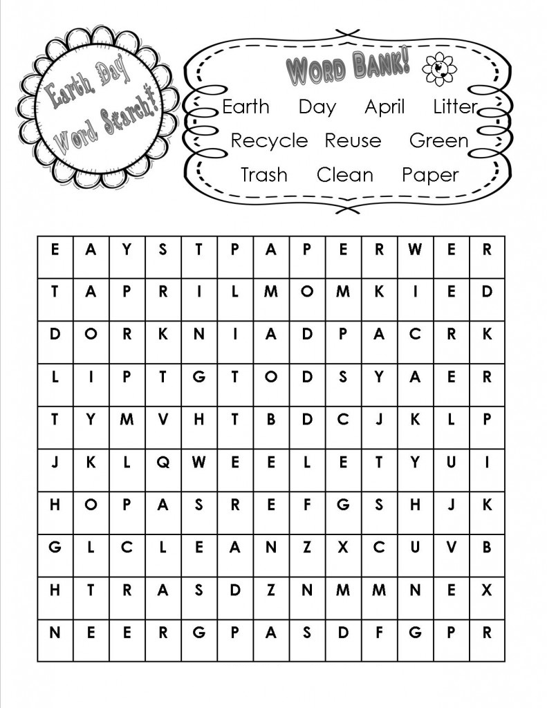 Earth Day Word Search Best Coloring Pages For Kids