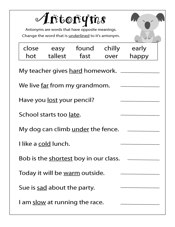 2nd Grade English Worksheets Best Coloring Pages For Kids