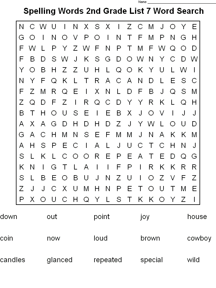 2nd Grade Word Search Best Coloring Pages For Kids