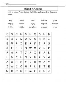 2nd Grade Word Search - Best Coloring Pages For Kids