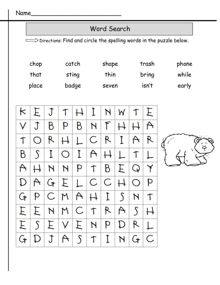 2nd Grade Word Search Best Coloring Pages For Kids