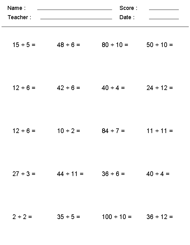 Free Printable Long Division Worksheets For 3rd Grade