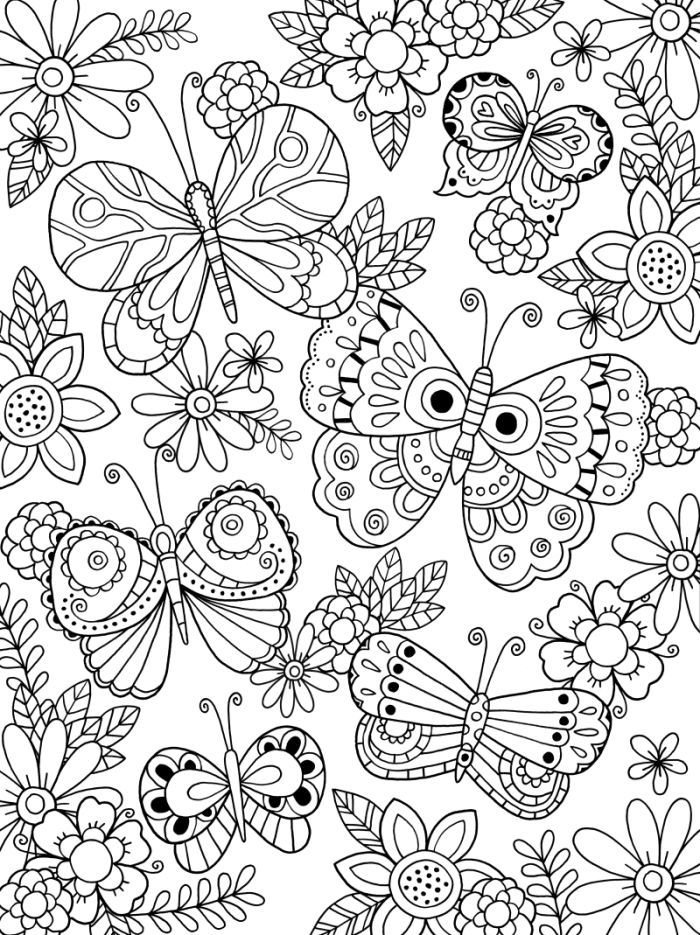 adult butterfly coloring pages