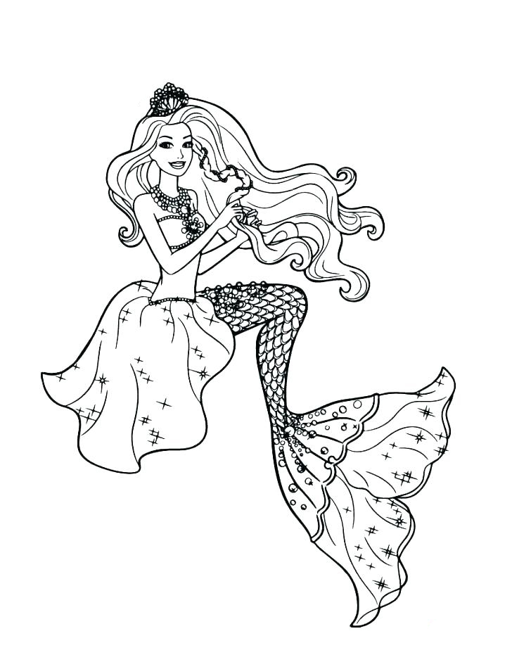 free barbie mermaid coloring pages print