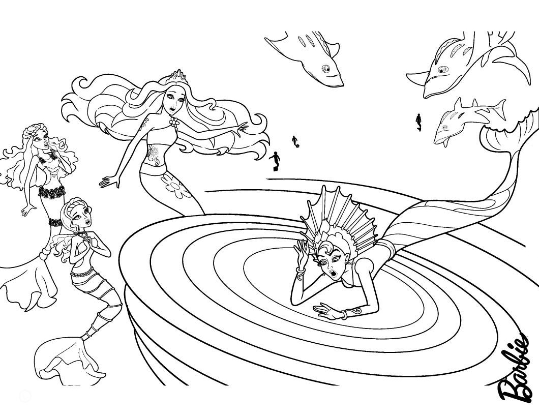 Featured image of post Barbie Merman Coloring Pages / Unicorn and mermaid coloring page.