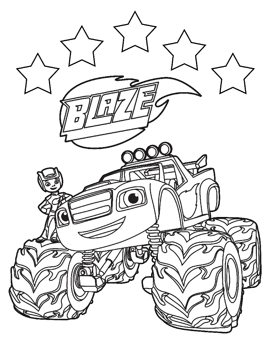 Cartoon Free Blaze And The Monster Machines Coloring Pages with simple drawing