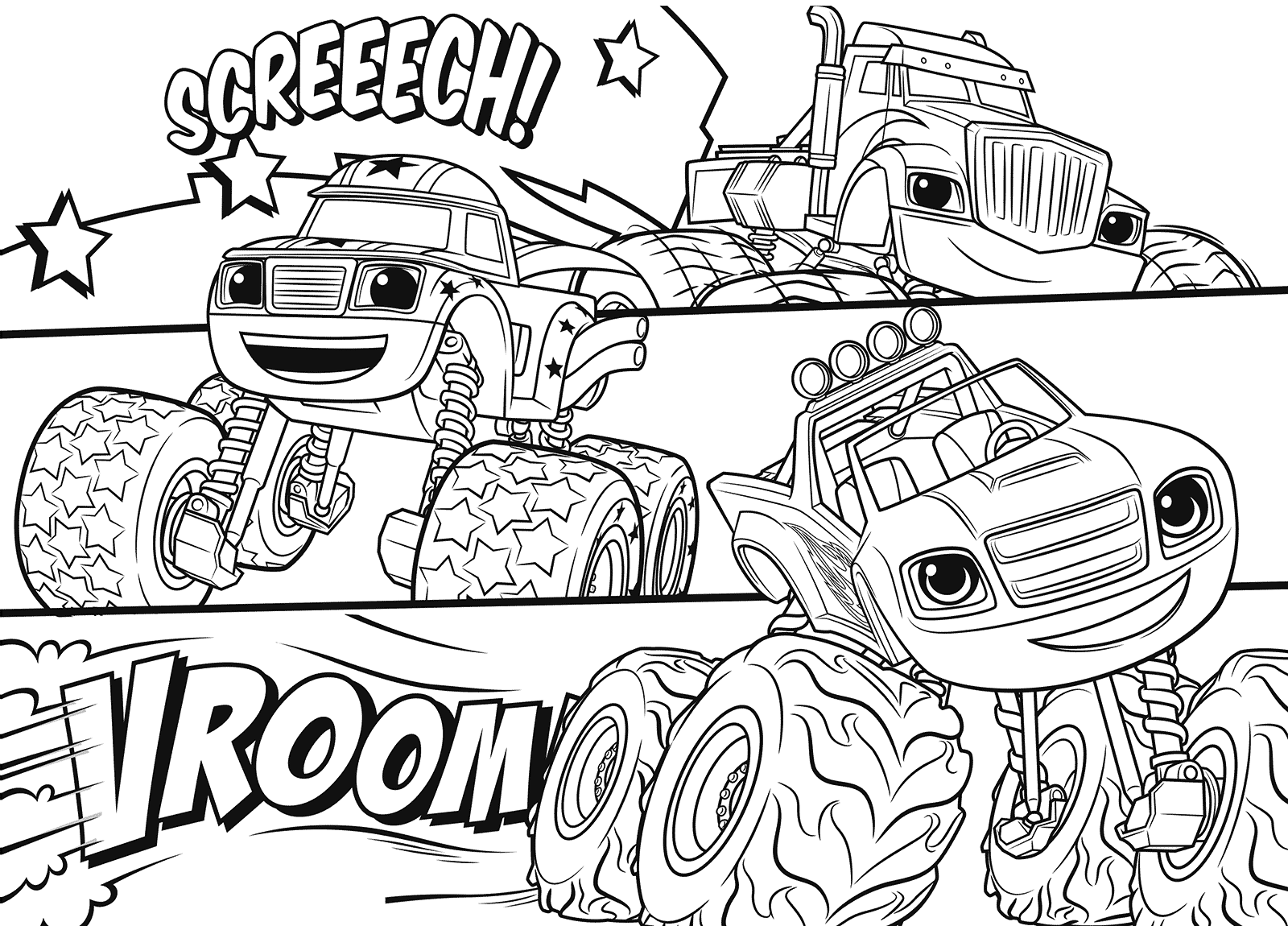 coloring pages of blaze and the monster machines