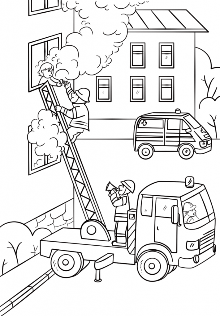Fire Safety Coloring Pages For Kids Coloring Pages