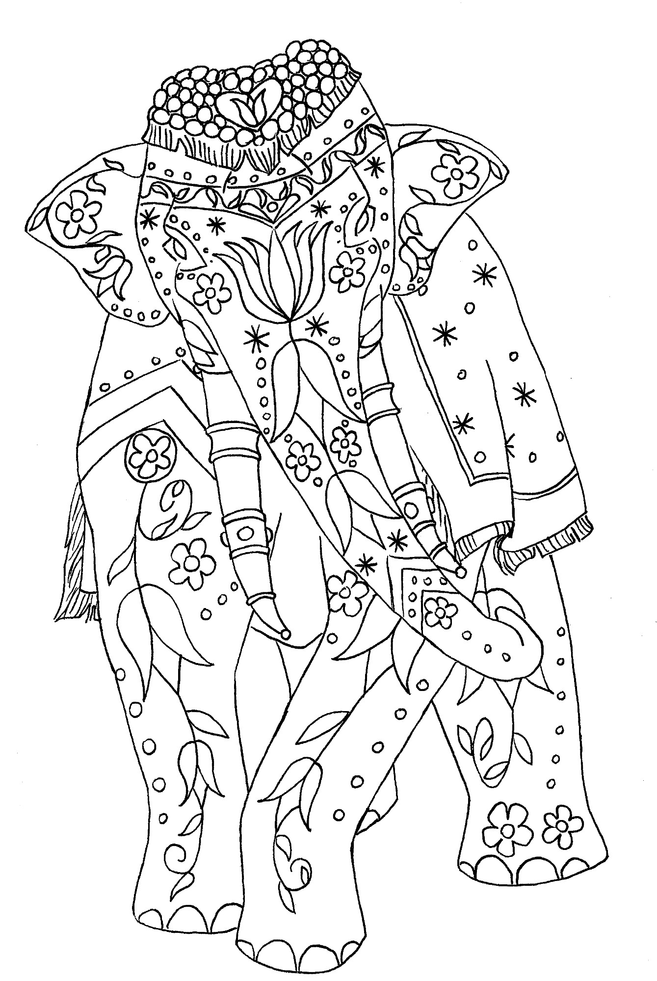 Coloring Pages For Adults Difficult Elephants Delicatessen