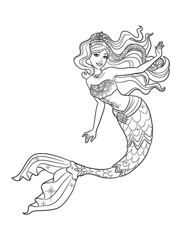 barbie mermaid coloring page