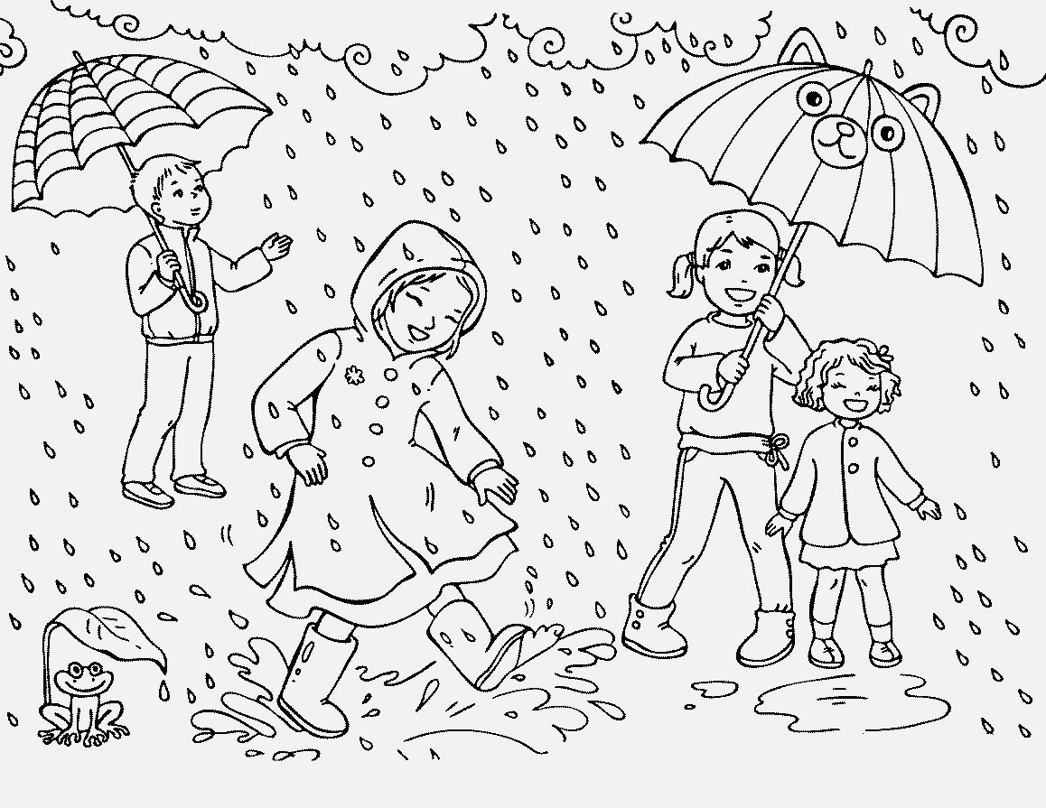 raining coloring pages