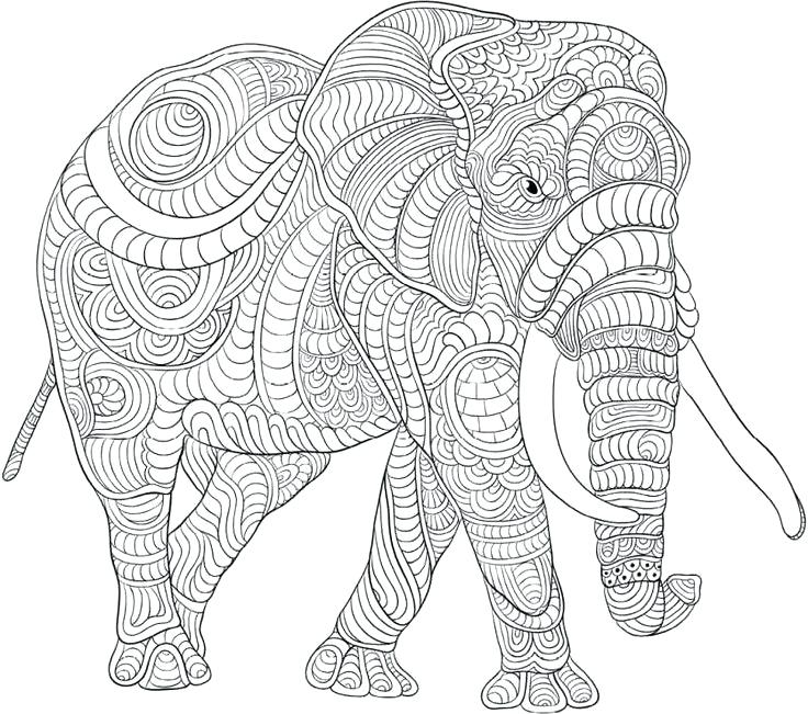 abstract elephant coloring pages