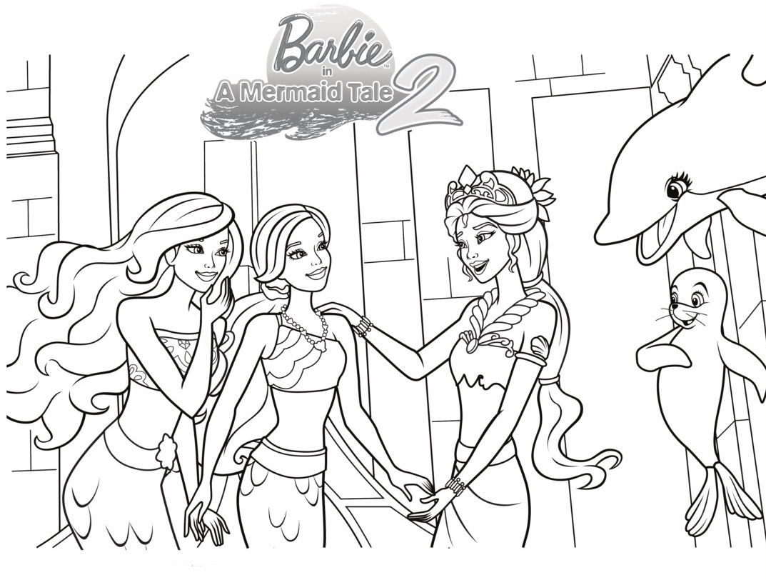 free printable barbie mermaid coloring pages