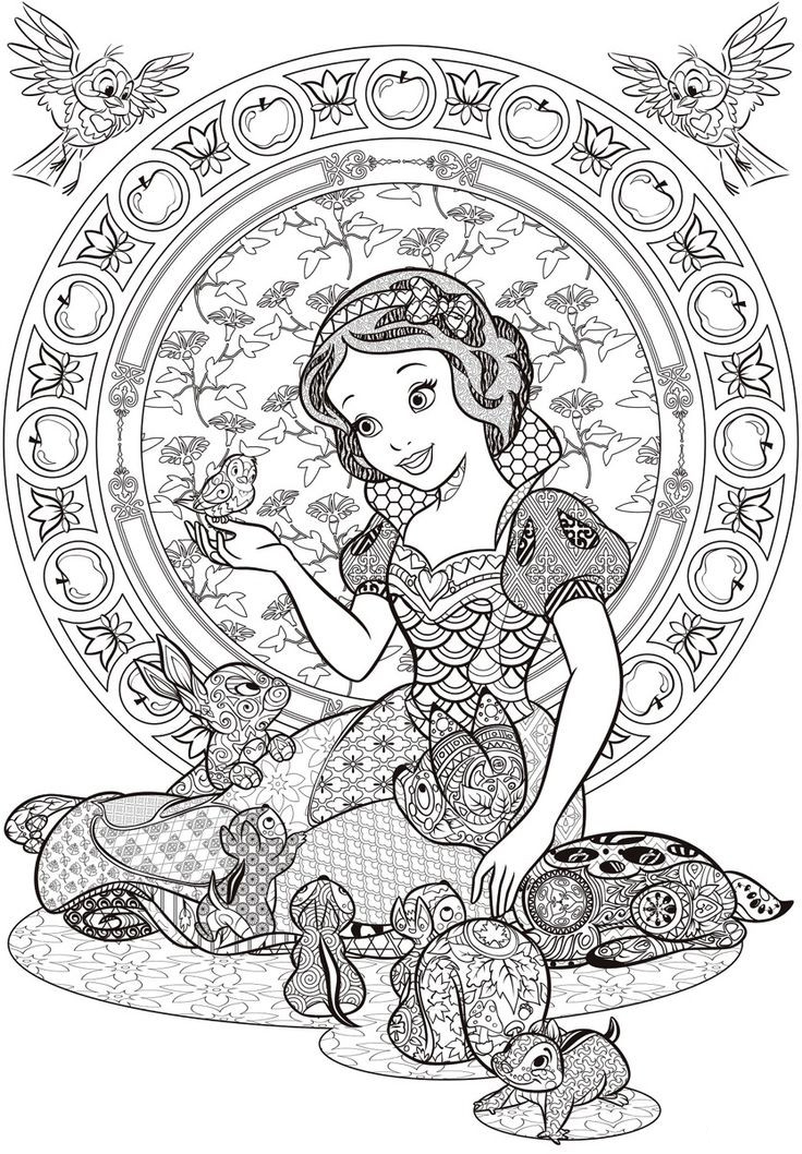 Princess Disney Coloring Book Pages for Adults / Kids 