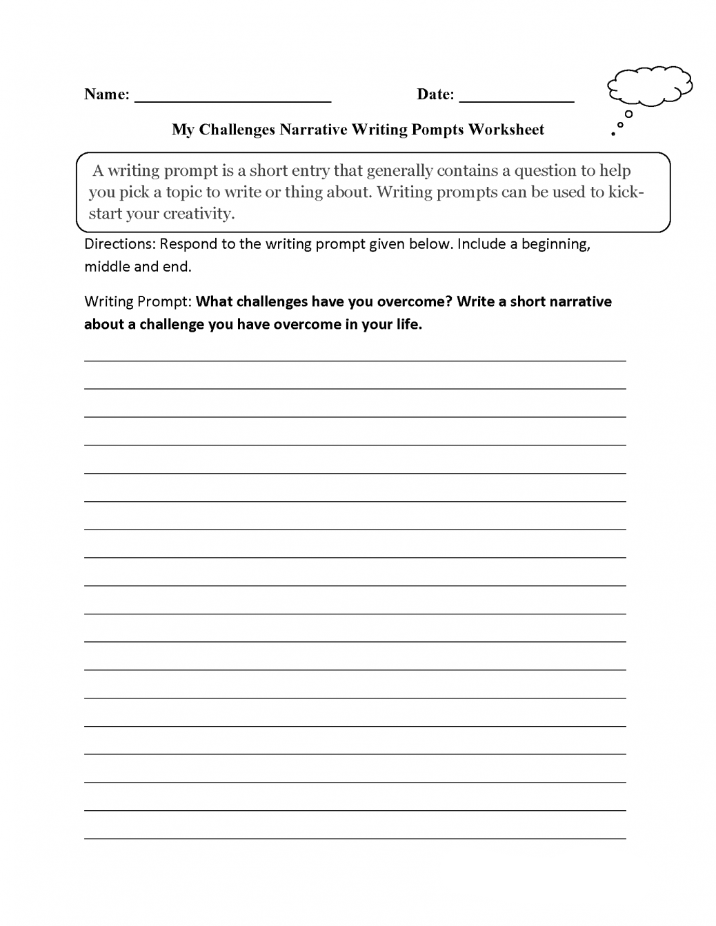 3rd Grade Writing Prompts Worksheet