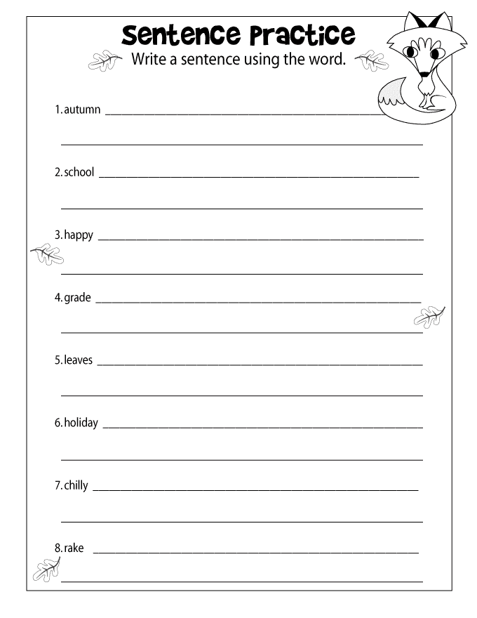worksheets-sentences