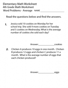 4th Grade Math Word Problems - Best Coloring Pages For Kids