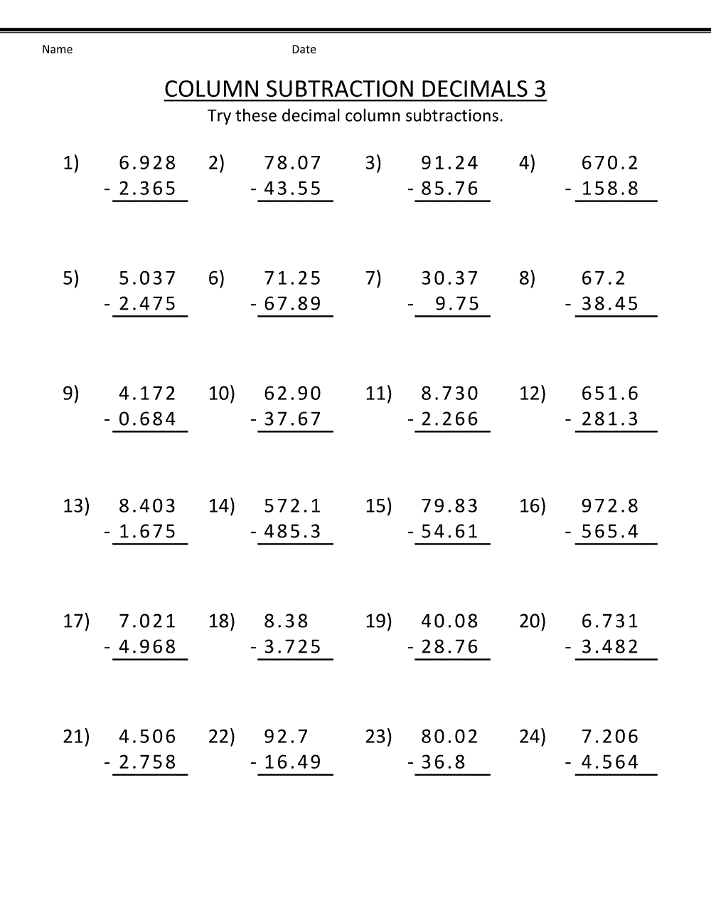 4th Grade Math Worksheets Best Coloring Pages For Kids