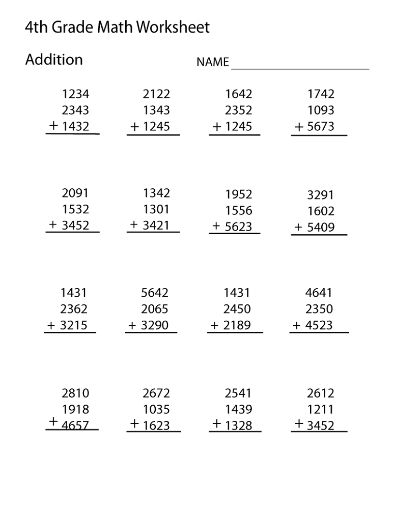 4th Grade Math Worksheets Best Coloring Pages For Kids Download 