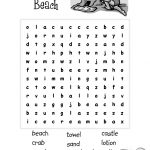 At the Beach Summer Word Search Puzle