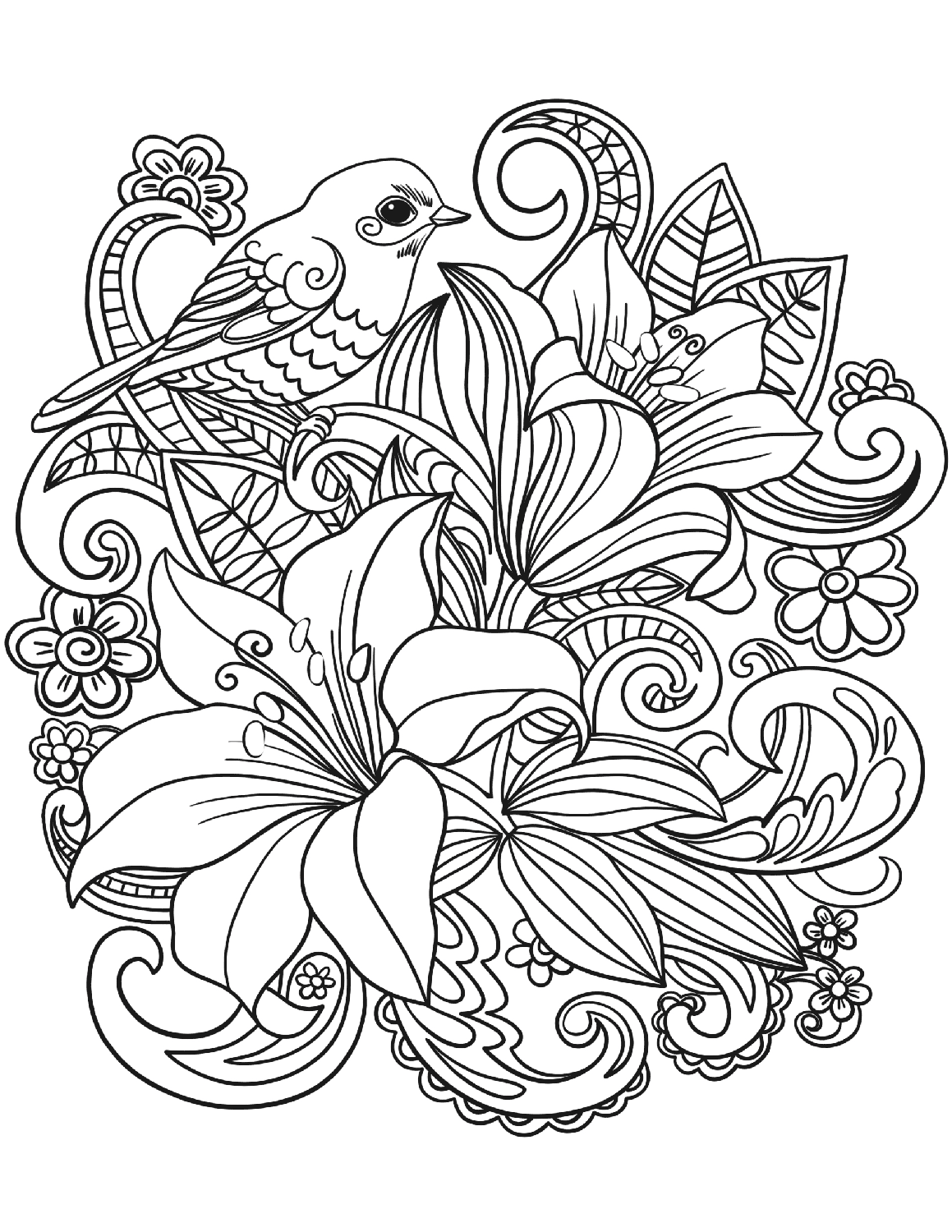 Floral Coloring Pages For Adults Best Coloring Pages For Kids