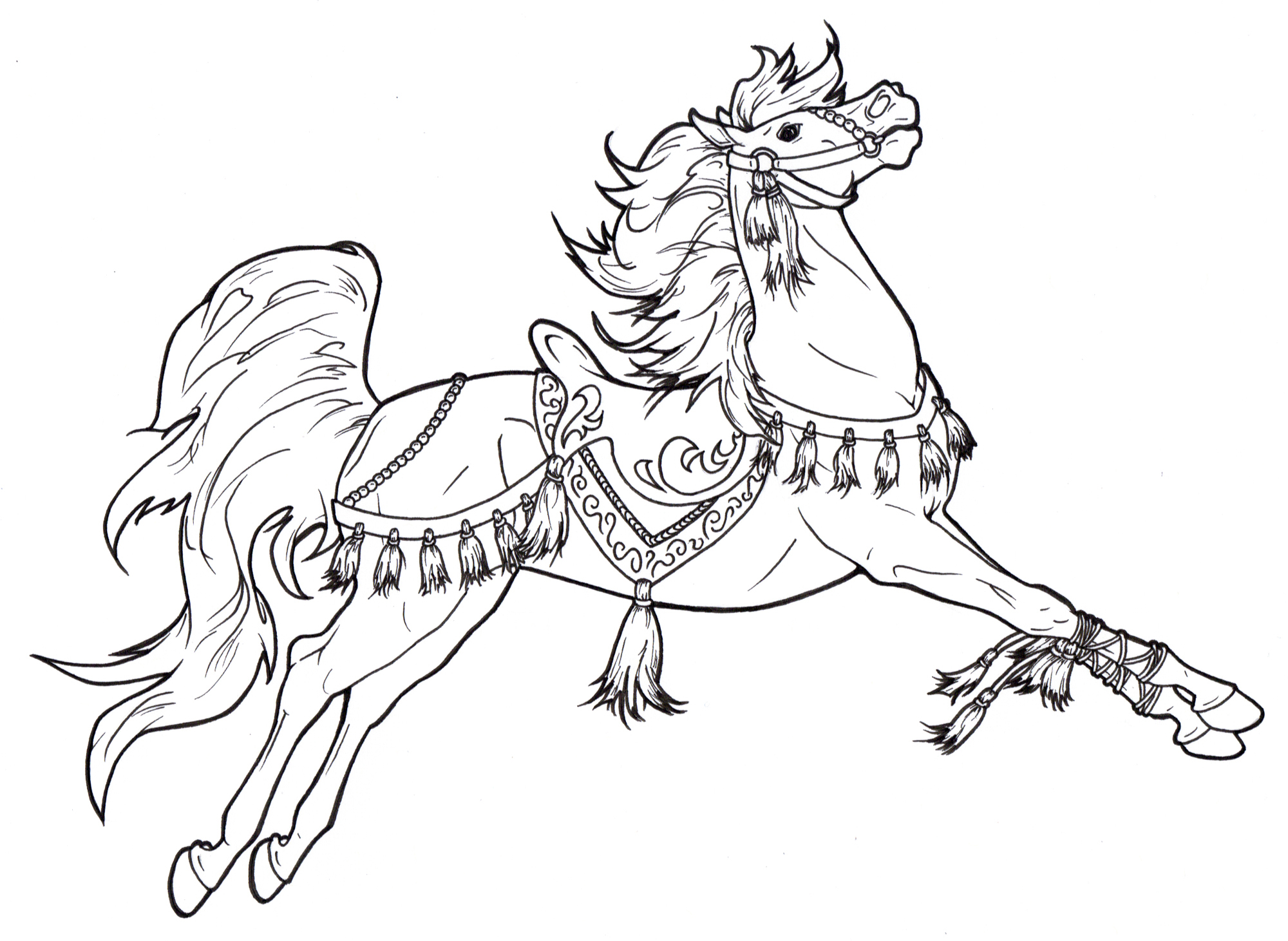 Animal Horse Coloring Pages To Print for Adult