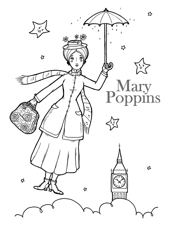 Mary Poppins Returns Coloring Page Coloring Pages