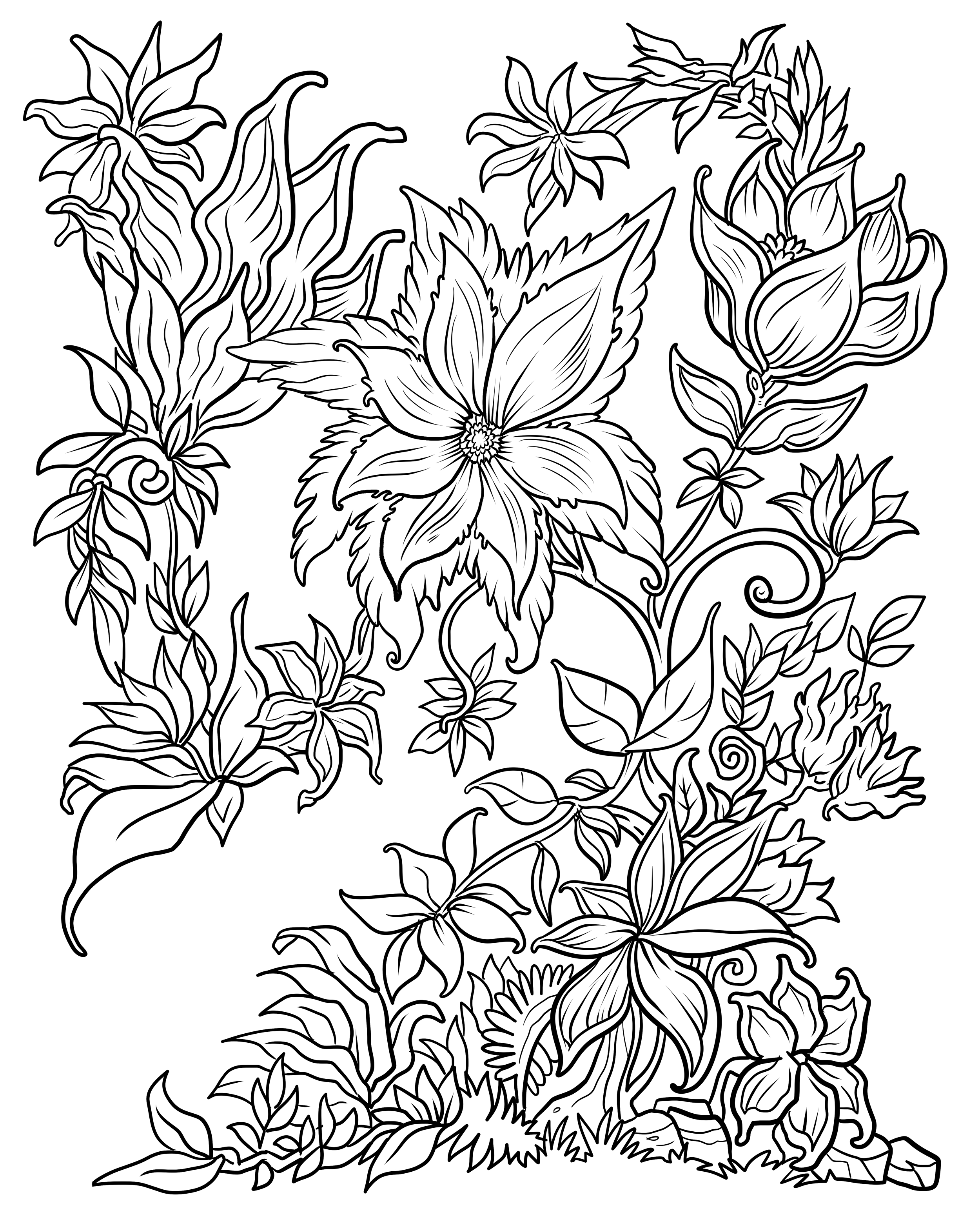 Floral Adult Coloring Pages Coloring Pages
