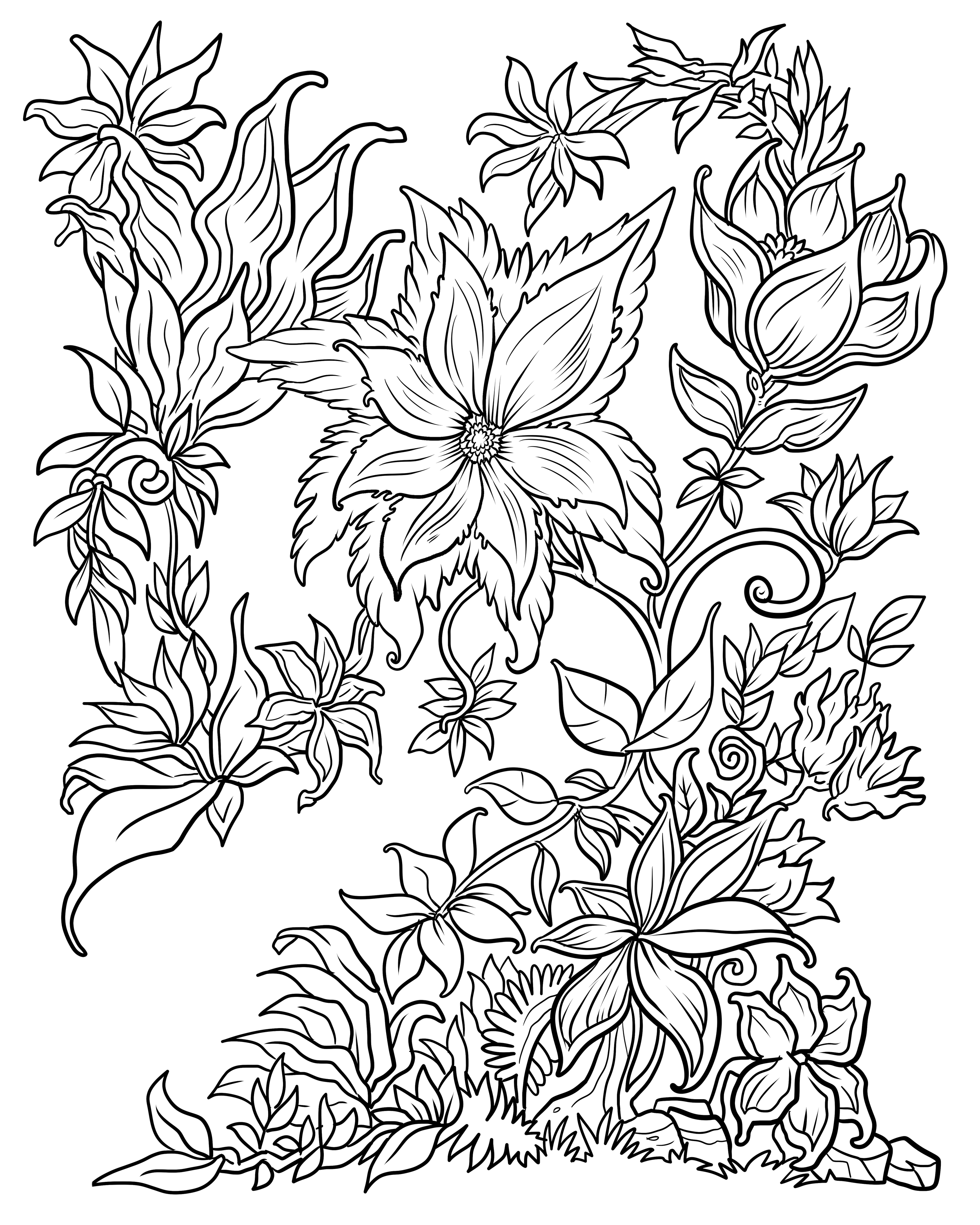 Floral Coloring Pages For Adults Best Coloring Pages For Kids