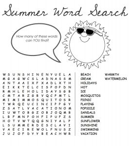 summer word search puzzles best coloring pages for kids