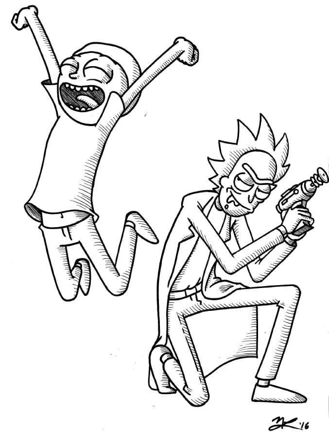 813 Simple Rick And Morty Coloring Pages with disney character