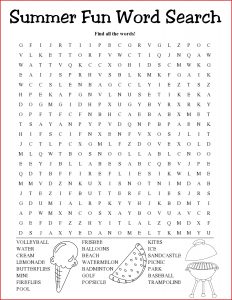 Summer Word Search Puzzles - Best Coloring Pages For Kids