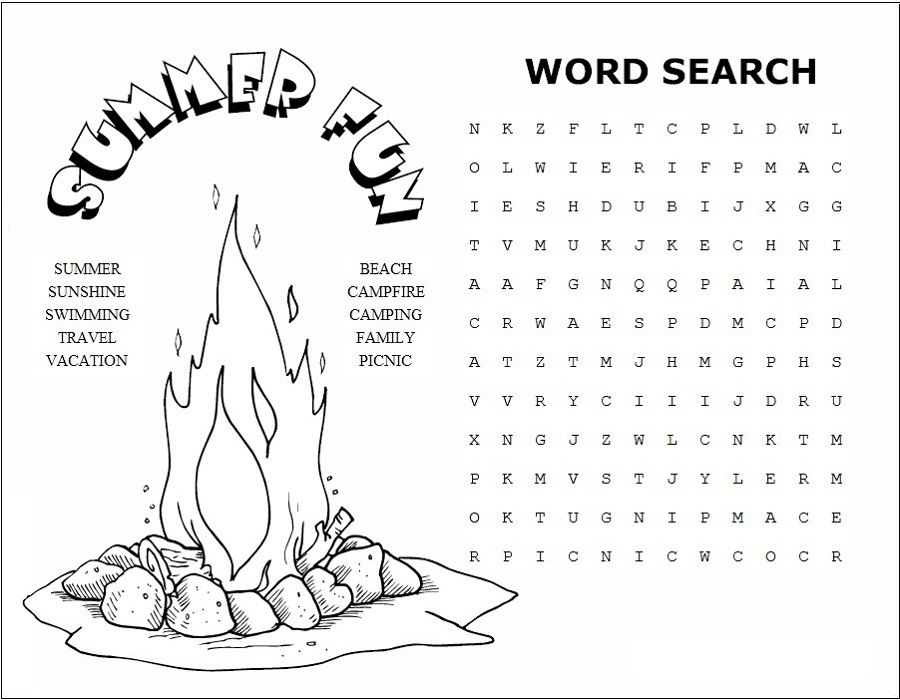 Summer Word Search Puzzles Best Coloring Pages For Kids