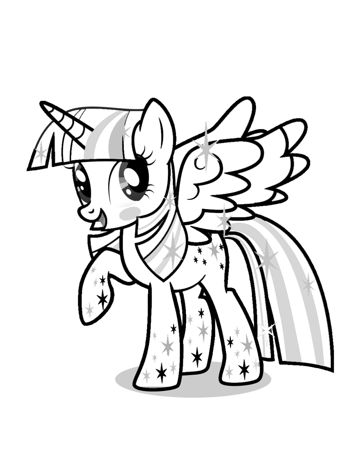 Simple My Little Pony Coloring Pages Princess Twilight Sparkle Alicorn for Kids