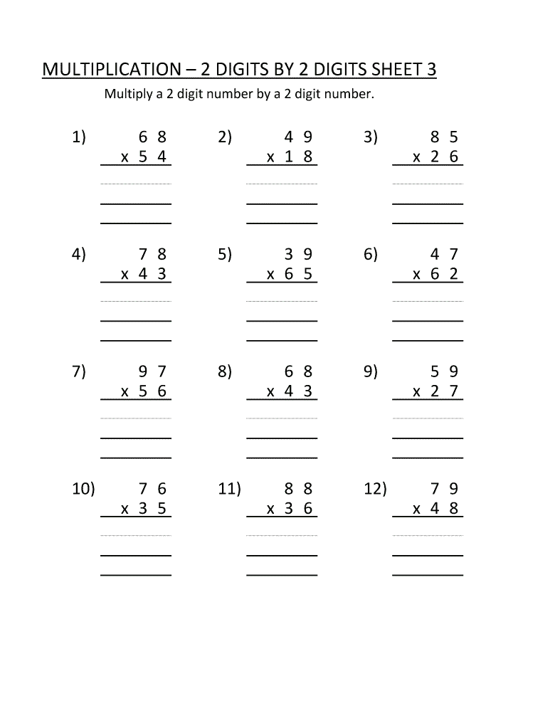 4th Grade Multiplication Worksheets Fun
