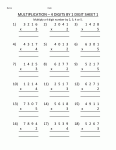 4th Grade Multiplication Worksheets - Best Coloring Pages For Kids